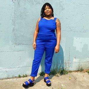 Nooworks Electric Blue Overalls Medium NWT